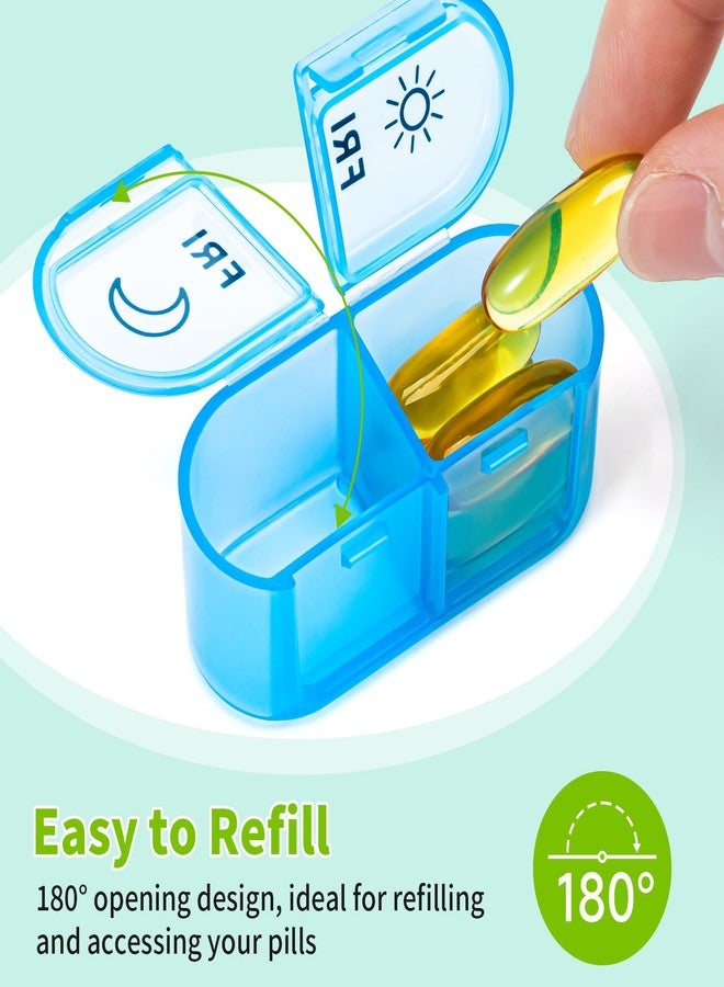Betife AM PM Pill Organizer 7 Day, Weekly Pill Organizer 2 Times a Day, Daily Pill Box AM PM, Portable Travel Medicine Case, Day and Night Pill Container for Medication, Vitamin or Supplement（Black） - Image 4